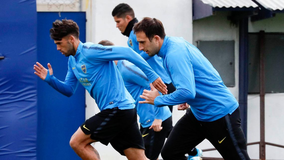 Boca’s players, pictured during training this week.