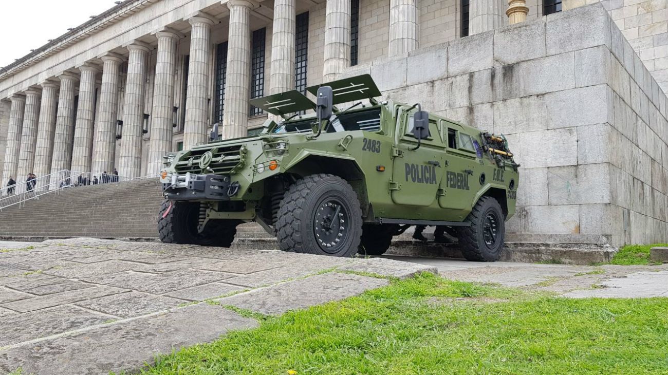 Seguridad en el área de la Facultad de Derecho, de la UBA.