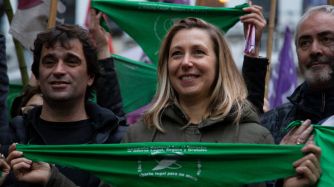 Gabriel Solano, Myriam Bregman y Alejandro Bodart.