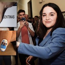 La joven candidata esculpió sus uñas con la boleta k y fotos de CFK y Kicillof. | Foto:cedoc