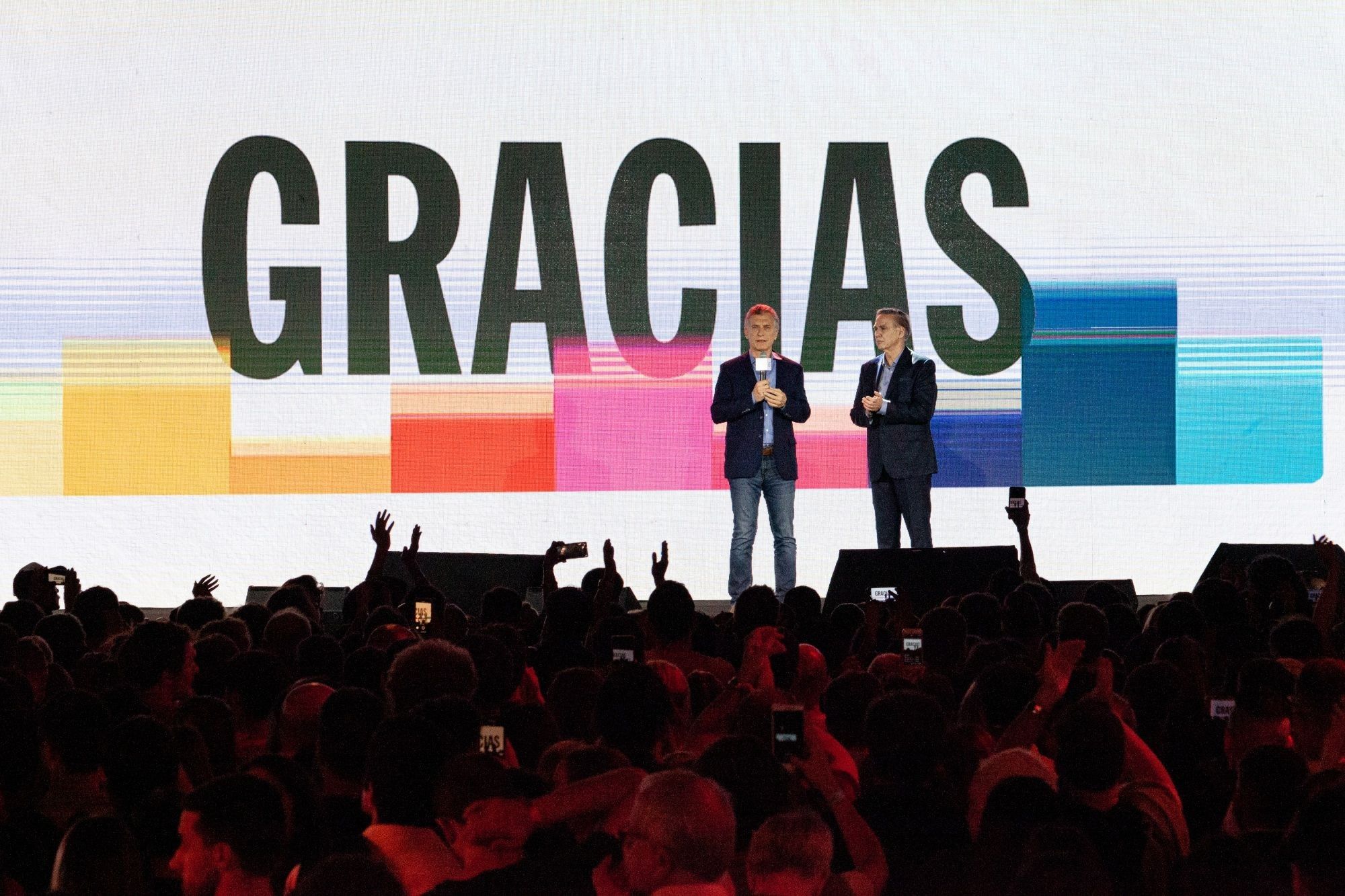 President Mauricio Macri Holds Election Night Rally 