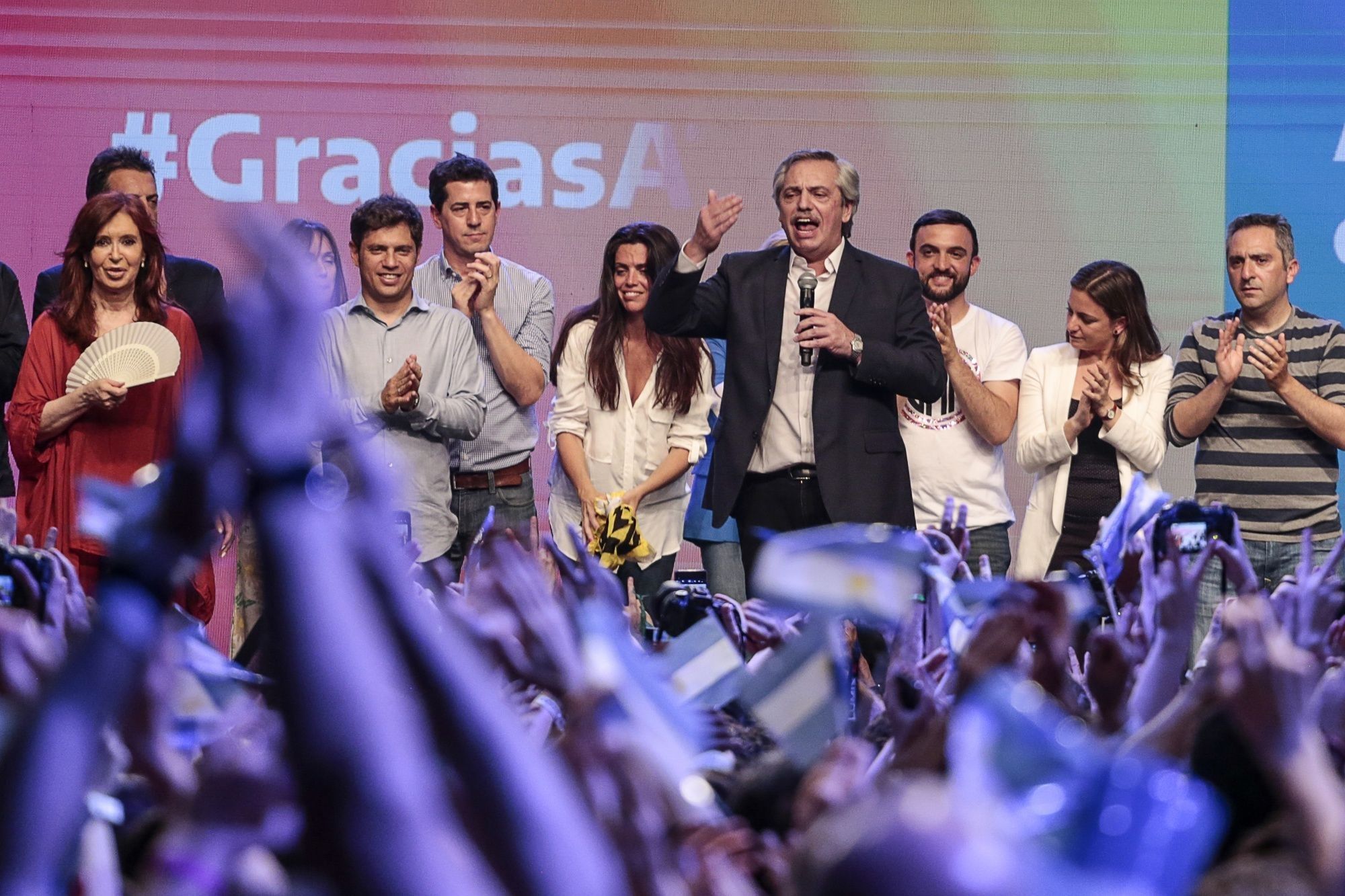 Presidential Candidate Alberto Fernandez Holds Election Night Rally 