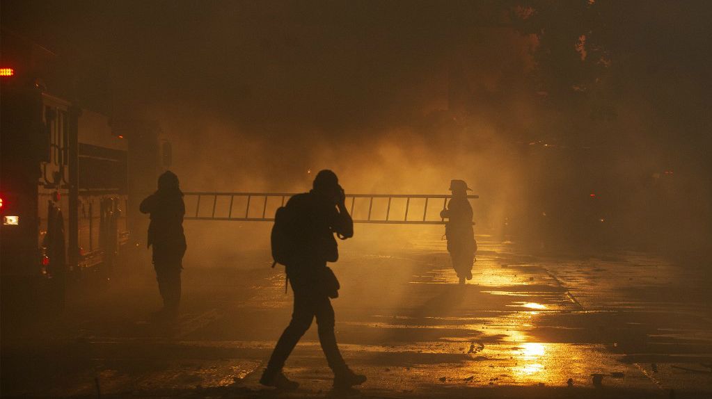 Las protestas en Santiago de Chile se reanudaron este 28 de octubre de 2019.