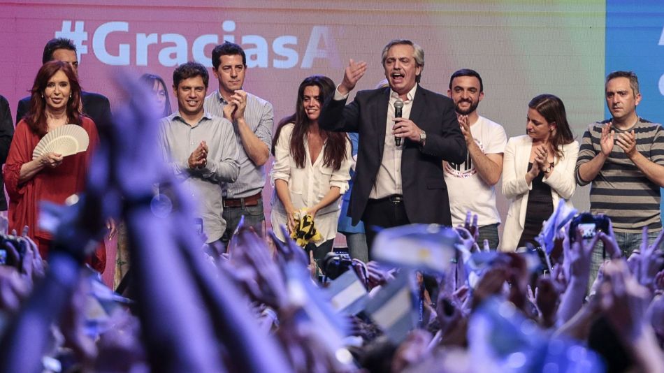 Presidential Candidate Alberto Fernandez Holds Election Night Rally 