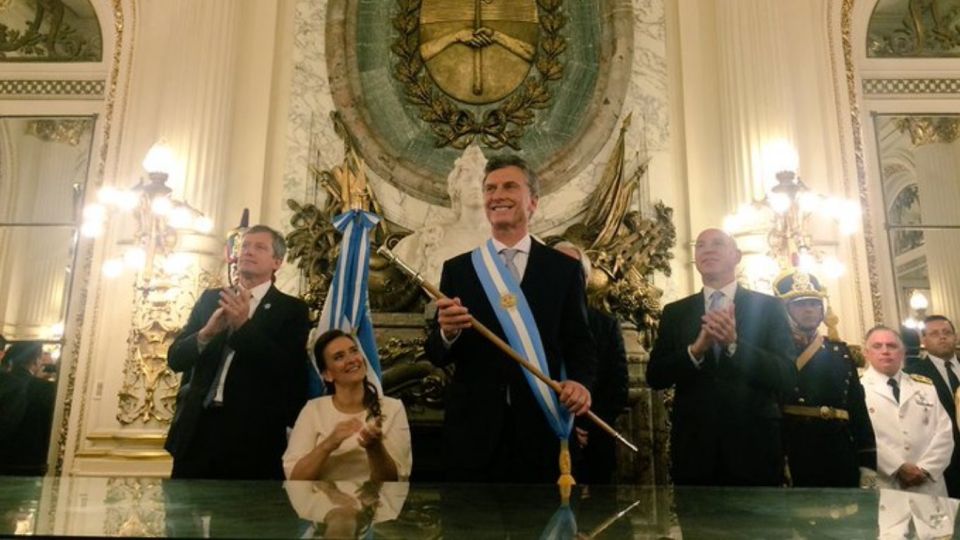 Maurcio Macri en Casa Rosada al asumir el mando en diciembre de 2015.