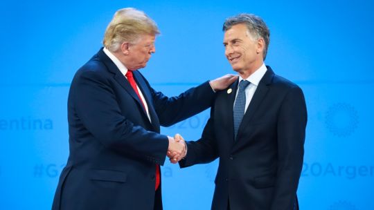 Donald Trump junto a Mauricio Macri.