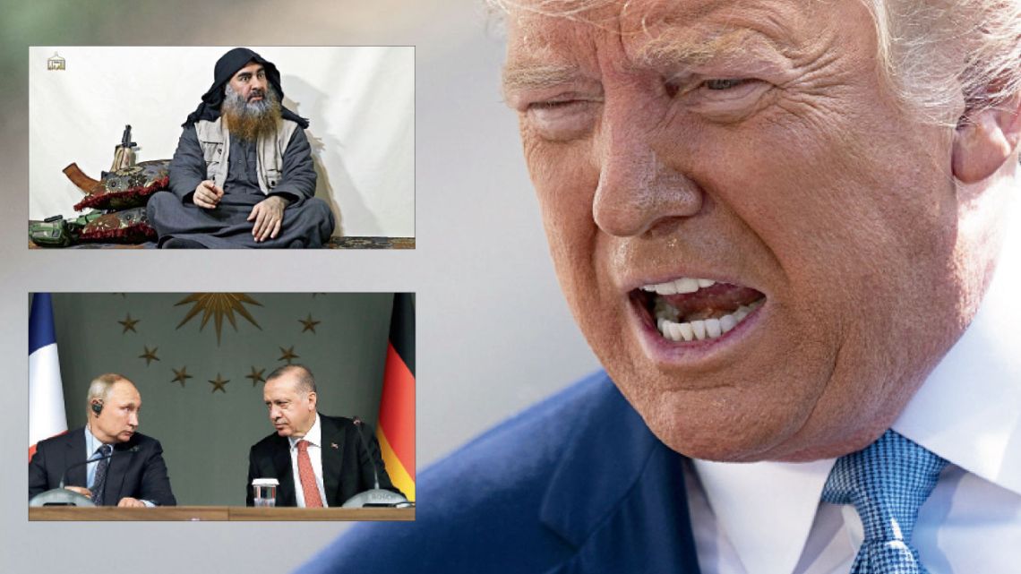 Trump. La traición a los kurdos le dificultará establecer alianzas. Putin y Erdogán, ganadores. La caza de Abu Bakr al Bagdadi lo ayudó a salir de una mala jugada. | Foto:DPA