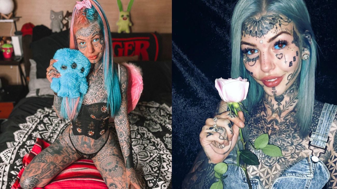 Amber Luke, adicta a los tatuajes