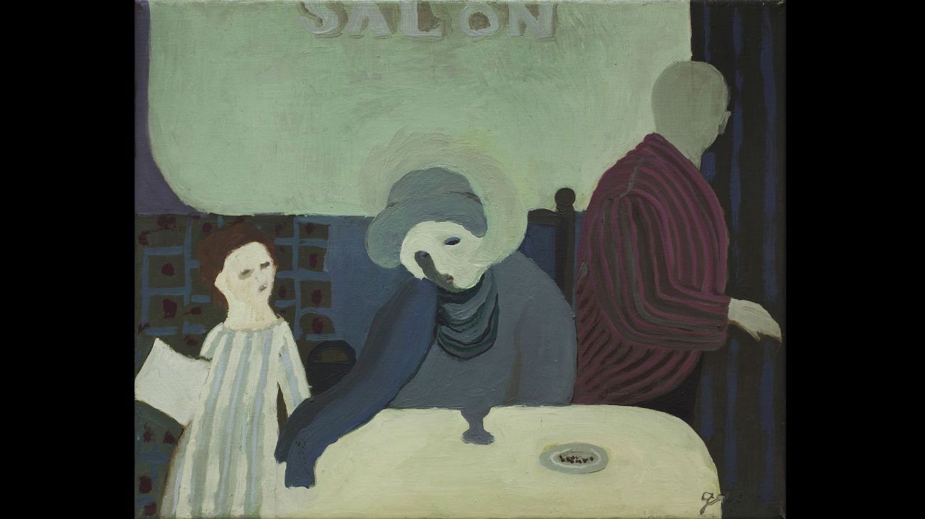 Salón, 1973. Óleo sobre tela. 40.3 x 50 cm.