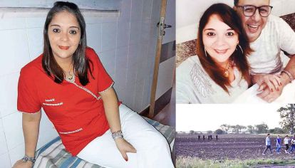 Victima. La joven iba a casarse con su pareja en febrero de 2020 (arriba). Abajo: la escena donde fue hallado su cadáver, en un descampado ubicado a unos seis kilómetros de su casa en San Nicolás.