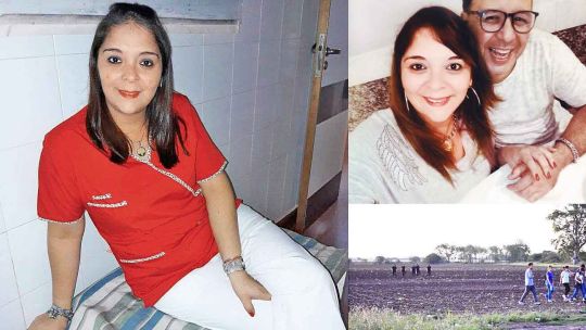 Victima. La joven iba a casarse con su pareja en febrero de 2020 (arriba). Abajo: la escena donde fue hallado su cadáver, en un descampado ubicado a unos seis kilómetros de su casa en San Nicolás.