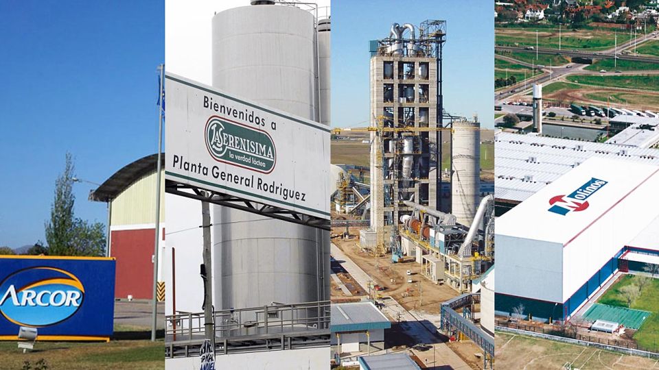 Reflejos. Las grandes empresas argentinas Arcor, Mastellone, Loma Negra y Molinos, con pérdidas, despidos y reestructuraciones.