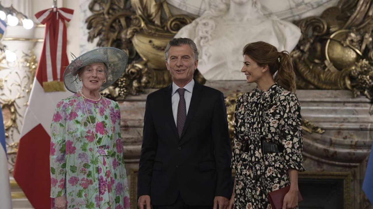 Margarita II de Dinamarca junto a Mauricio Macri y Juliana Awada | Foto:Cedoc