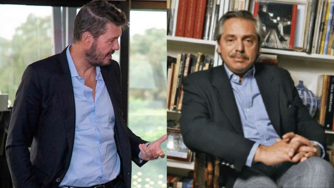Marcelo Tinelli y Alberto Fernández. | Foto:Cedoc.