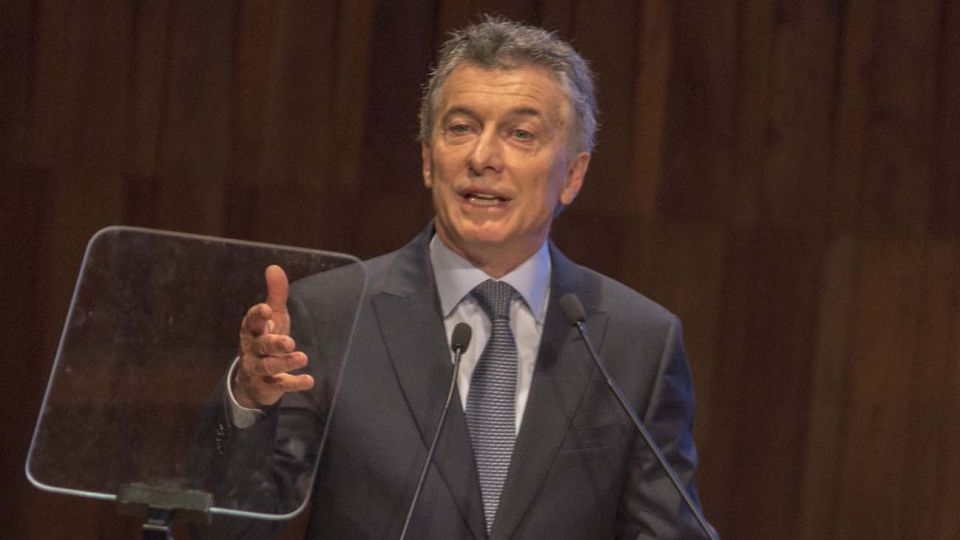 El presidente Mauricio Macri en el Centro Cultural Kirchner.