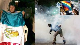 Morales en viaje a México. Manifestaciones y violencia en Bolivia