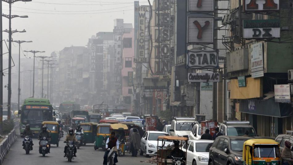Polución en Nueva Delhi, India.