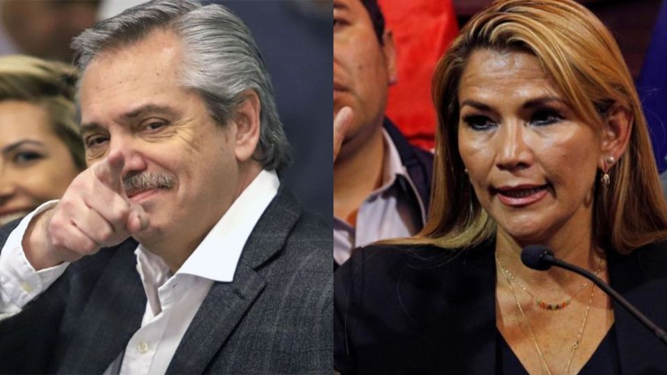 El Presidente electo se cruzó con la mandataria interina de Bolivia.