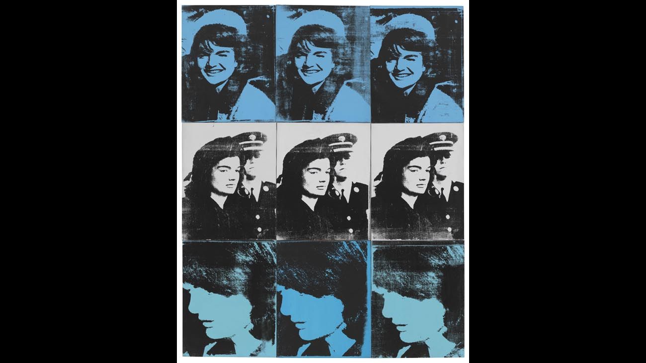 Andy Warhol. Nine Jackies, 1964. Whitney Museum of American Art, New York; gift of The American Contemporary Art Foundation, Inc. Leonard A. Lauder, President. © 2019 The Andy Warhol Foundation for the Visual Arts, Inc. / Artists Rights Society (ARS), New York.