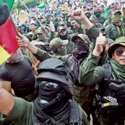La paz. Marchas y tensión en las calles de la capital de Bolivia. Al fraude electoral le siguió un golpe de Estado. | Foto:AFP
