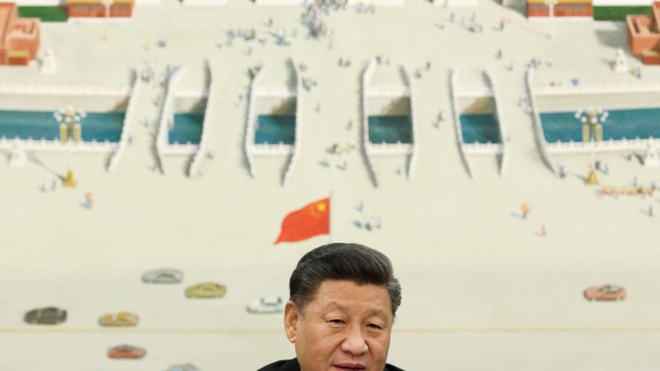 Chinese President Xi Jinping speaks during a meeting with delegates from the 2019 New Economy Forum in Beijing