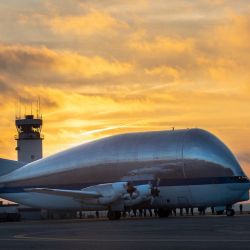 de Super Guppy, un enorme e impresionante avión que usa la NASA para transportar cargas de gran tamaño.
