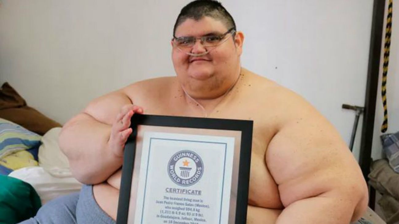 Juan Pedro Franco llegó a pesar 595 kg. Hoy, en 2019, pesa 260,8 kilos.