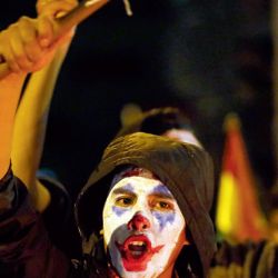 bolivia. Manifestantes caracterizados como "El Guasón" en la revuelta contra Evo Morales que terminó en golpe de Estado. | Foto:DPA