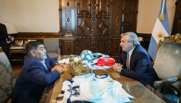 Maradona y Alberto Fernández