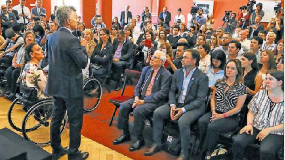 Discapacidad: Macri, en una presentación en la agencia encargada de esos beneficios.