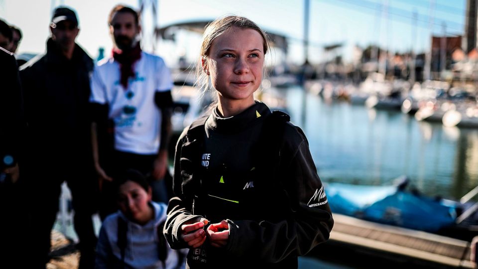Greta arribó este mediodía a Portugal.