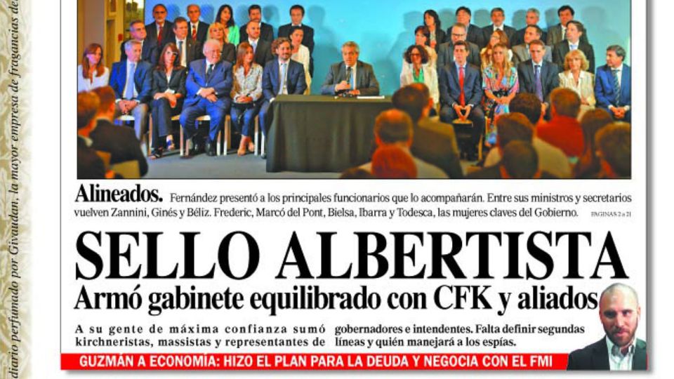 La tapa del Diario PERFIL de este sábado 7 de diciembre de 2019.