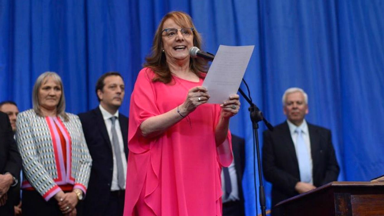 Alicia Kirchner, en el acto de asunción de su segundo mandato en Río Gallegos.