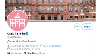 cuenta de twitter casa rosada