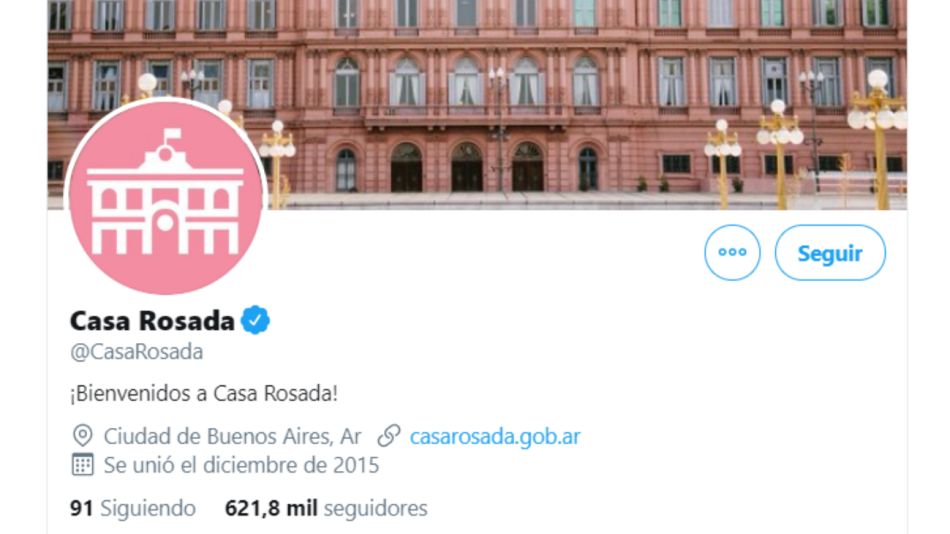 cuenta de twitter casa rosada