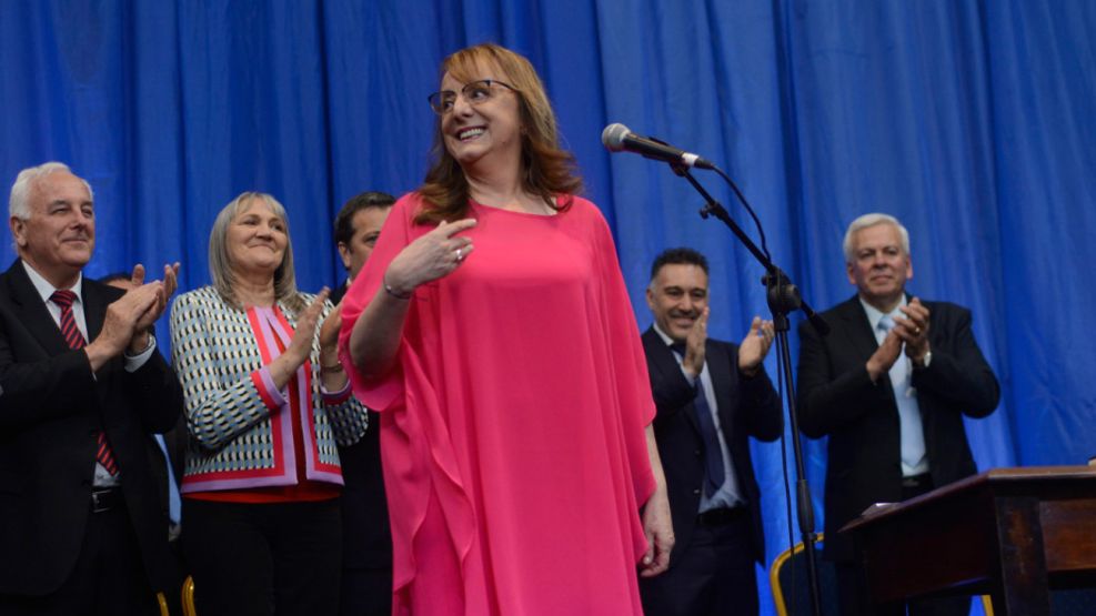 Alicia Kirchner, en el acto de asunción de su segundo mandato en Río Gallegos.
