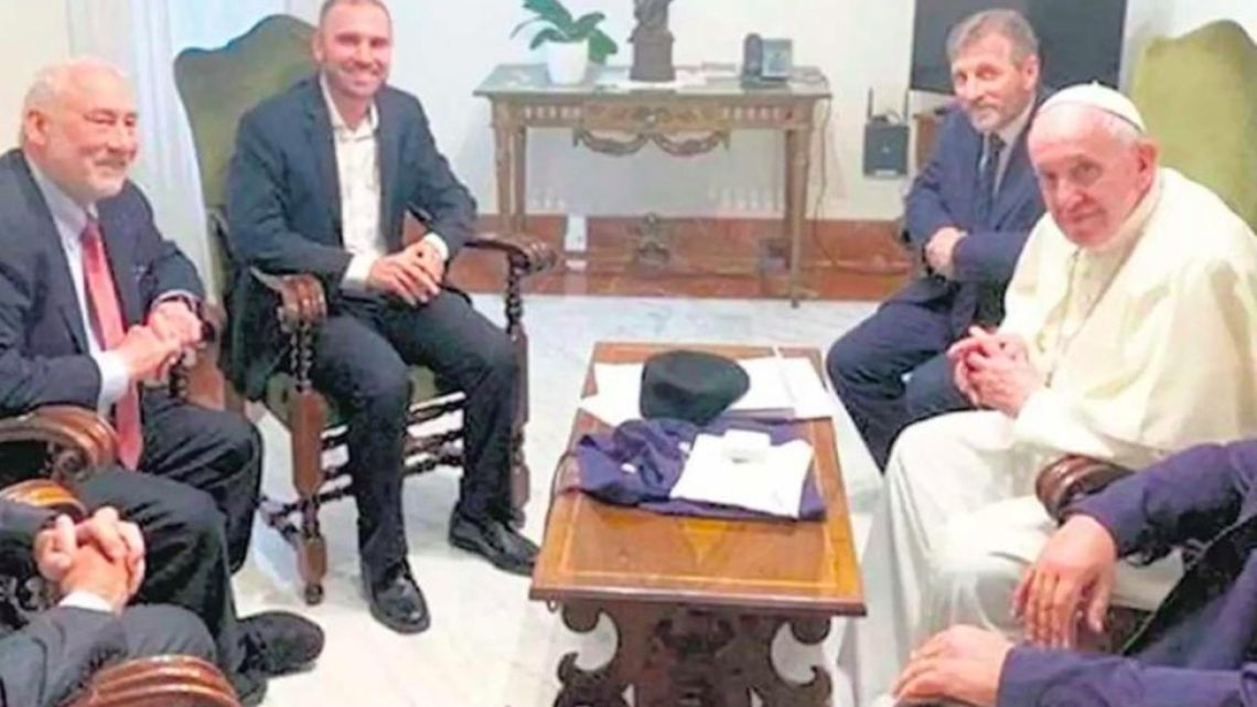 Martín Guzmán con el Papa | Foto:Cedoc