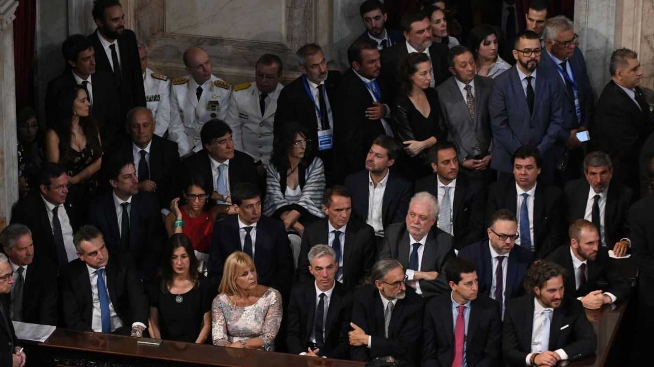 Los ministros entrantes en la asunción de Alberto Fernández.