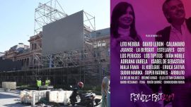 Escenario montado en Plaza de Mayo y la grilla de la jornada.