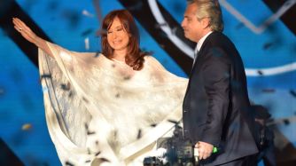 Fiesta plaza de mayo Cristina Kirchner Alberto Fernández