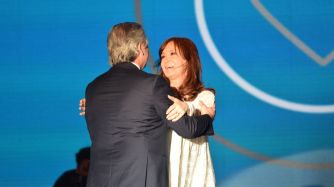 Fiesta plaza de mayo Cristina Kirchner Alberto Fernández