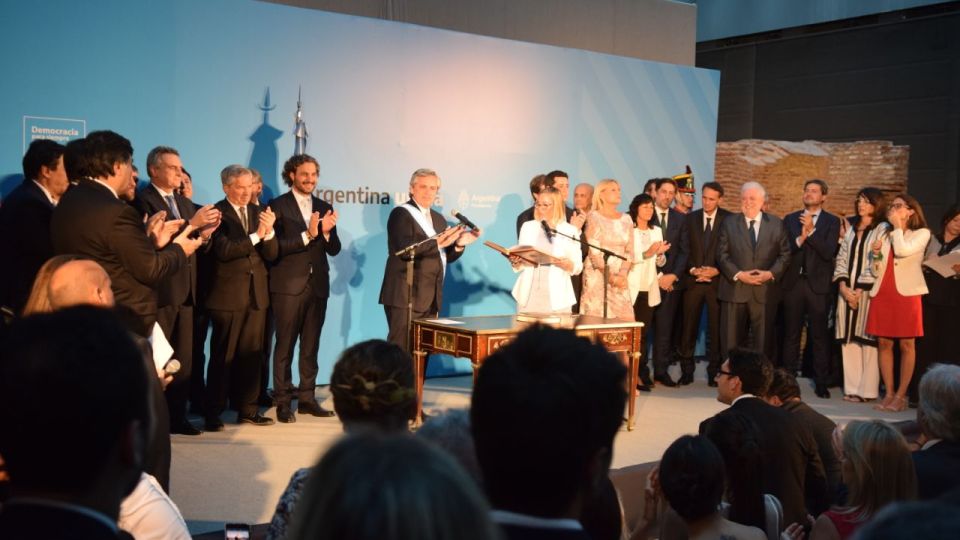 Alberto Fernández y su Gabinete.