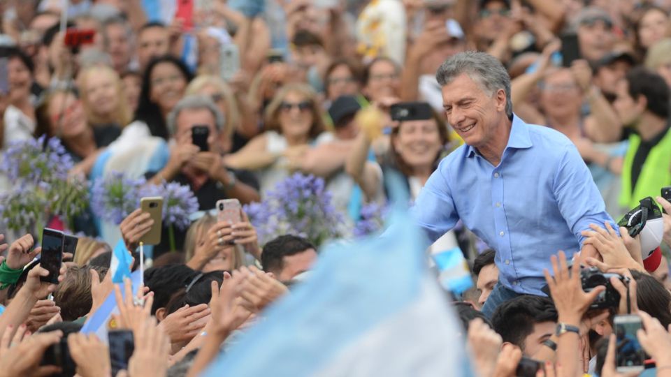 Mauricio Macri el 7 de diciembre, en su despedida frente a Casa Rosada.