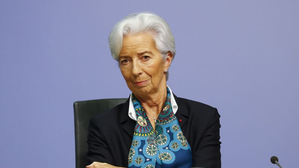 European Central Bank President Christine Lagarde Announces First Rate Decision