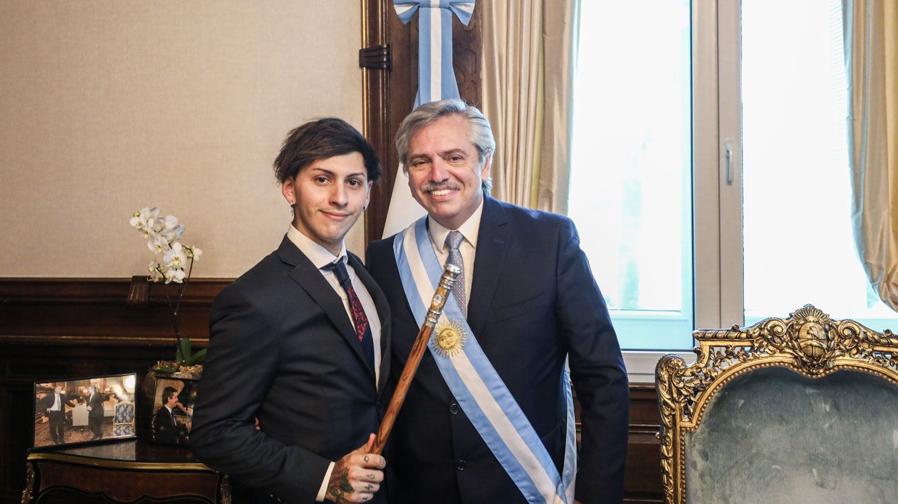 Estanislao y Alberto Fernández tras la asunción presidencial.