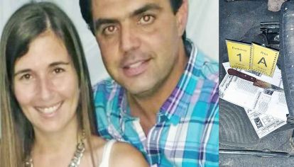 Pareja. Sirera y Bernal estaban por divorciarse (izq.). La cuchilla con la que él intentó matarse (der).
