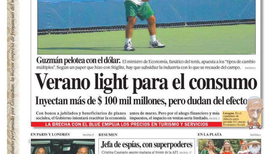 La tapa de diario PERFIL de este domingo 22 de diciembre.