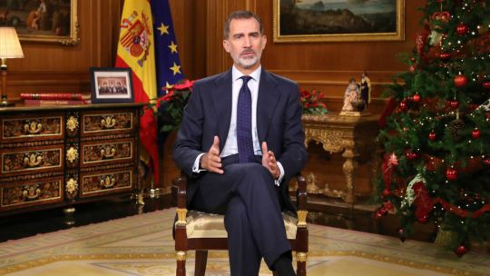 El rey Felipe VI durante el mensaje de Navidad, este 24 de diciembre.