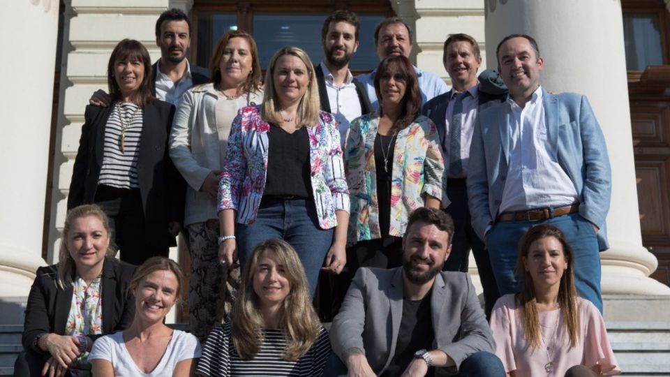 El bloque de Juntos por el Cambio en la Cámara de Senadores bonaerense.