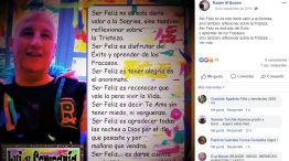 Rubén Esains, en su último y optimista posteo de Facebook, el 29 de diciembre.